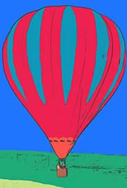 Hot air balloon after coloring with Color My World app for iOS and Android