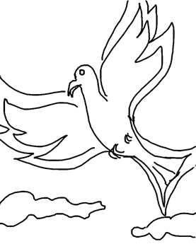 Dove hand sketch drawn with Color My World app for iOS and Android